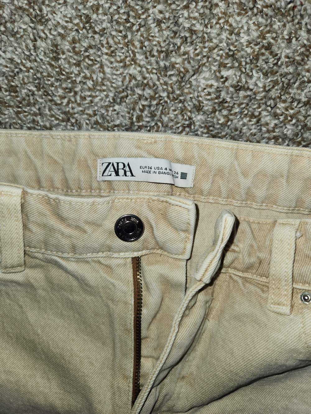 Zara Beige Womens Jeans Size 4 NWOT